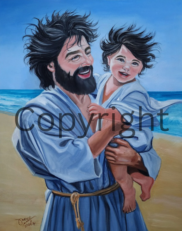 Jesus and St. Joseph at the Beach (Proverbs 23:24)
