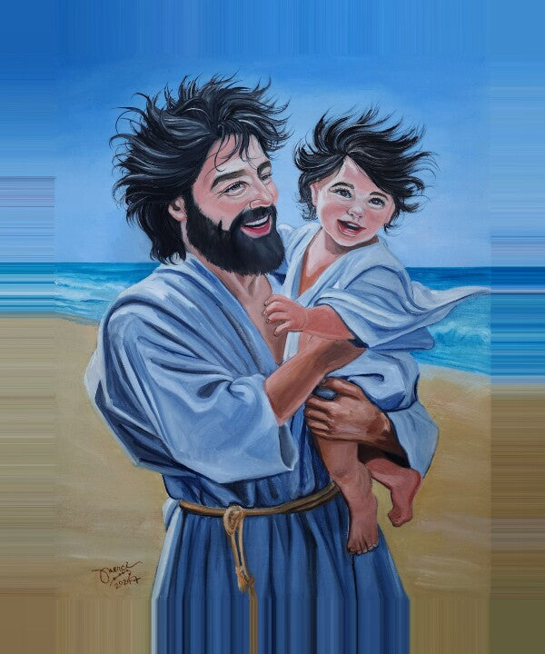 Jesus and St. Joseph at the Beach (Proverbs 23:24)
